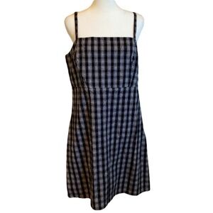 Hollister Black and White Plaid Midi Dress